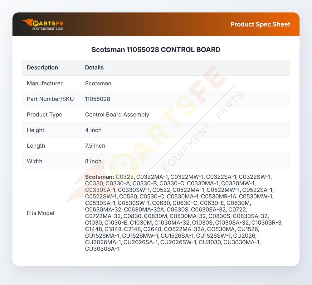 Scotsman 11055028 Ice Machine Control Board Assembly
