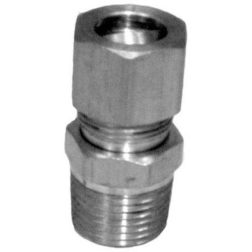 Montague 1287-4 Brass Male Connector - 3/8" MPT x 7/16" CCT Nut & Ferrule