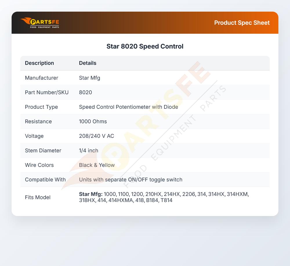 Star 8020 Speed Control