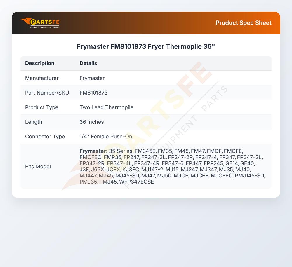 Frymaster FM8101873 Fryer Thermopile 36"