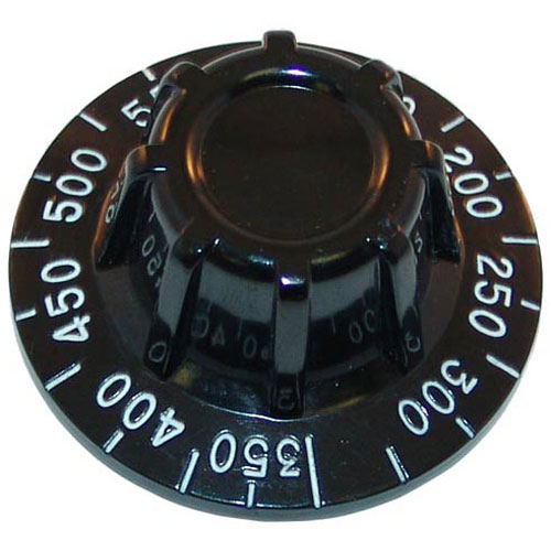 Pitco P8900-76 Oven Flat Down Thermostat Knob 2-1/2" DIA, 150-550F, Mount .290", Position 4 Way