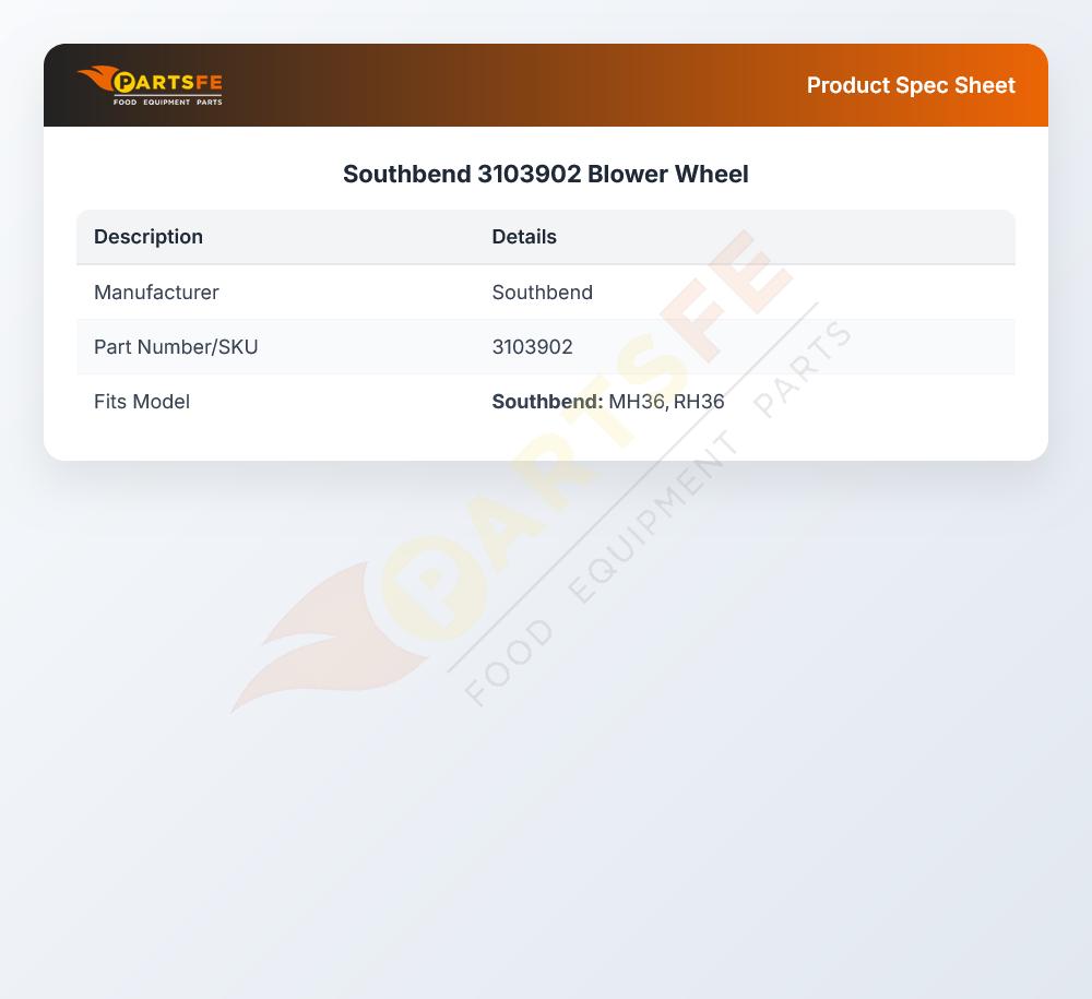 Southbend 3103902 Blower Wheel