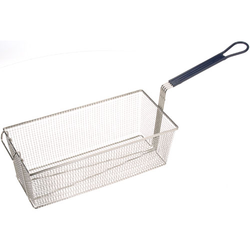 Southbend P9183 Twin Fryer Basket 17-1/8" L X 8-1/4" W X 6" H Font Hook Blue Plastic Coated Handle