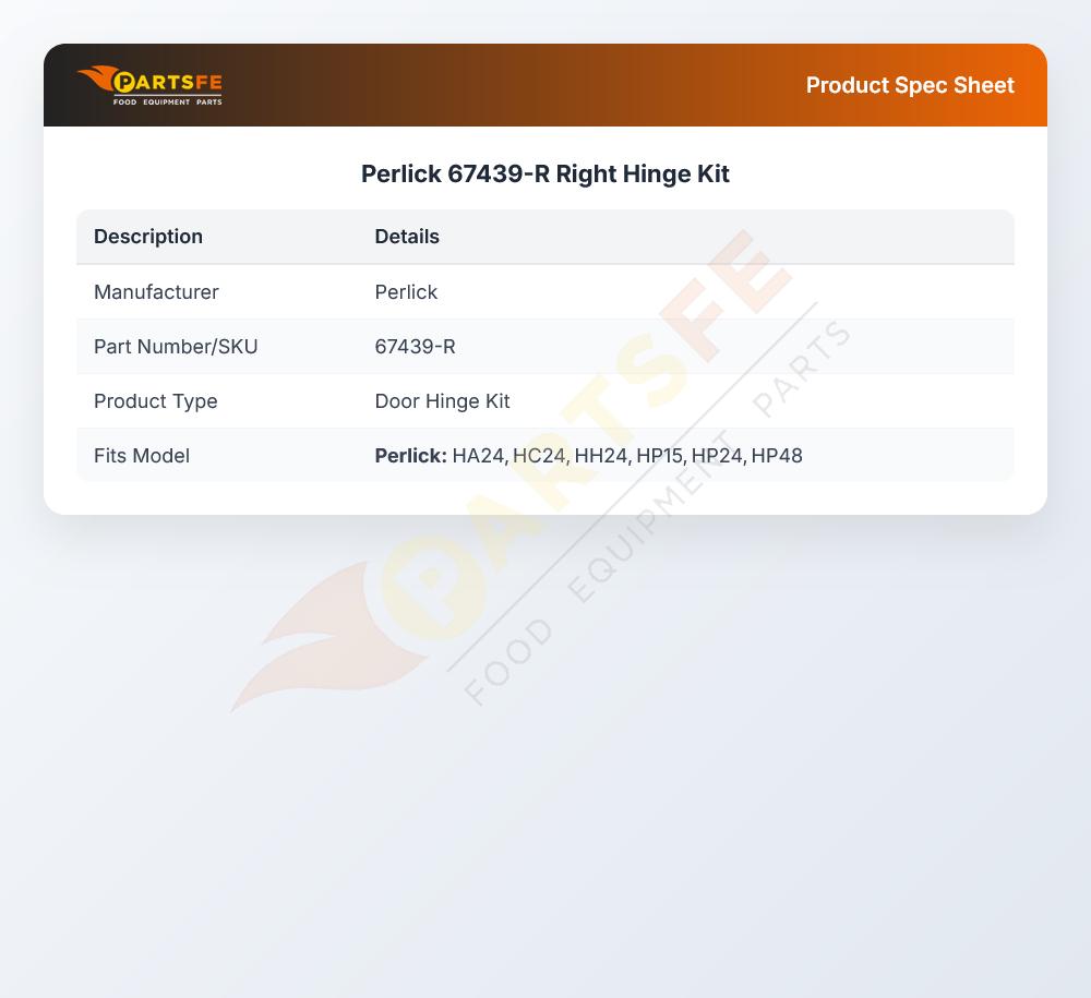 Perlick 67439-R Hinge Kit Right