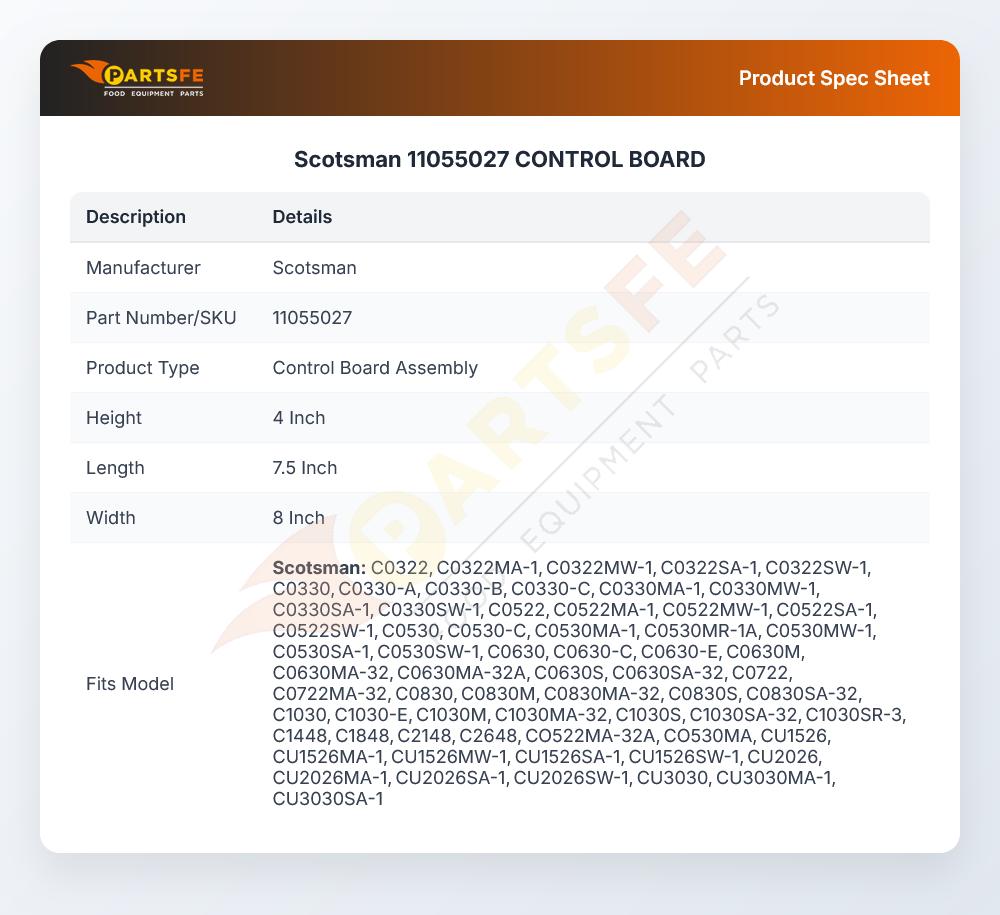 Scotsman 11055027 Ice Machine Control Board Assembly