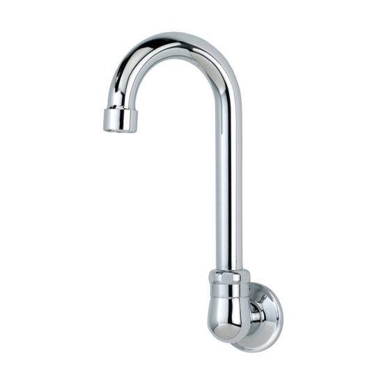 Krowne 16-140L Single Hole Wall Mount Remote Spout 3-1/2" Gooseneck Spout Royal Series