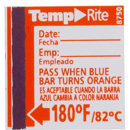 Taylor Thermometer 8750 Dishwasher Temperature Test Labels 180&deg;F