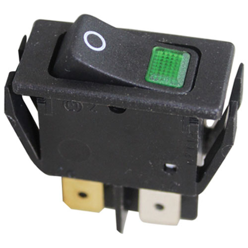 Hatco 02-19-081-00 Green Lighted Rocker Switch W/ 4 Tab Terminals, 16A/250VAC