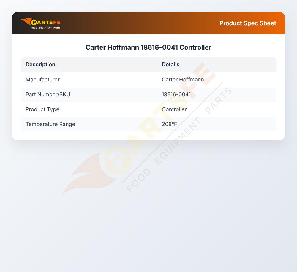 Carter Hoffmann 18616-0041 Controller