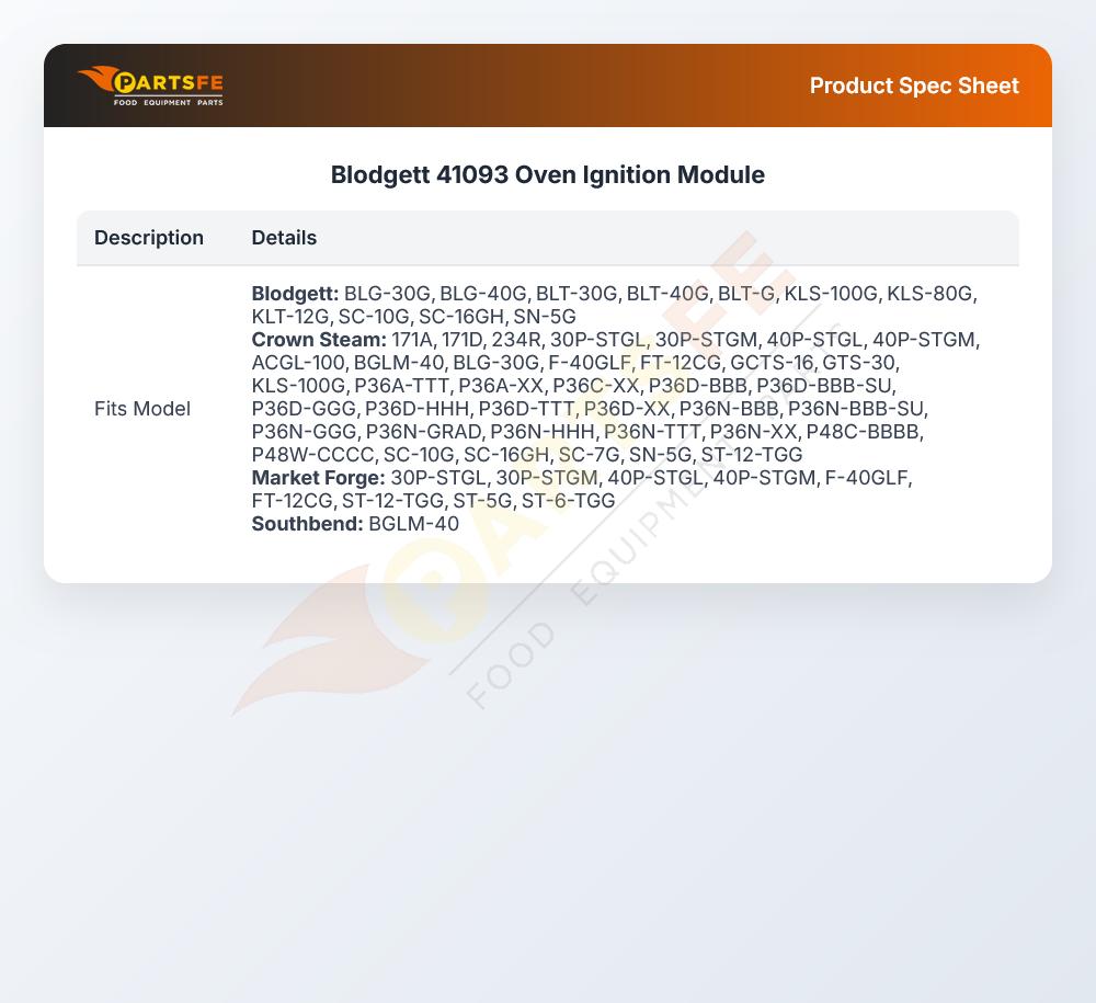 Blodgett 41093 Oven Ignition Module