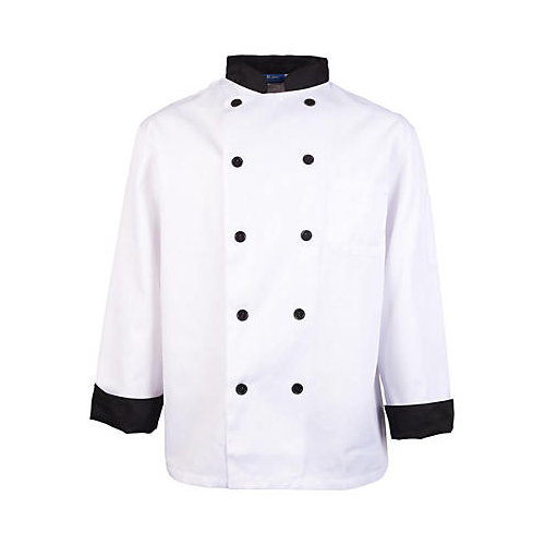 Allpoints 1048S KNG Sm Chef Coat Executive, Black Trim