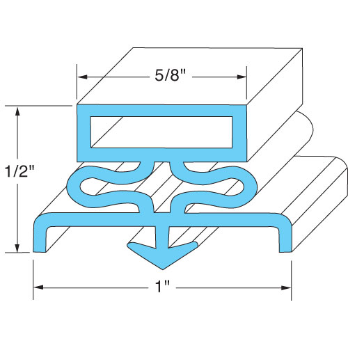 Traulsen TRSER-37698-00 Door Gasket Snap-In 29-3/16" X 73-1/2" Gray