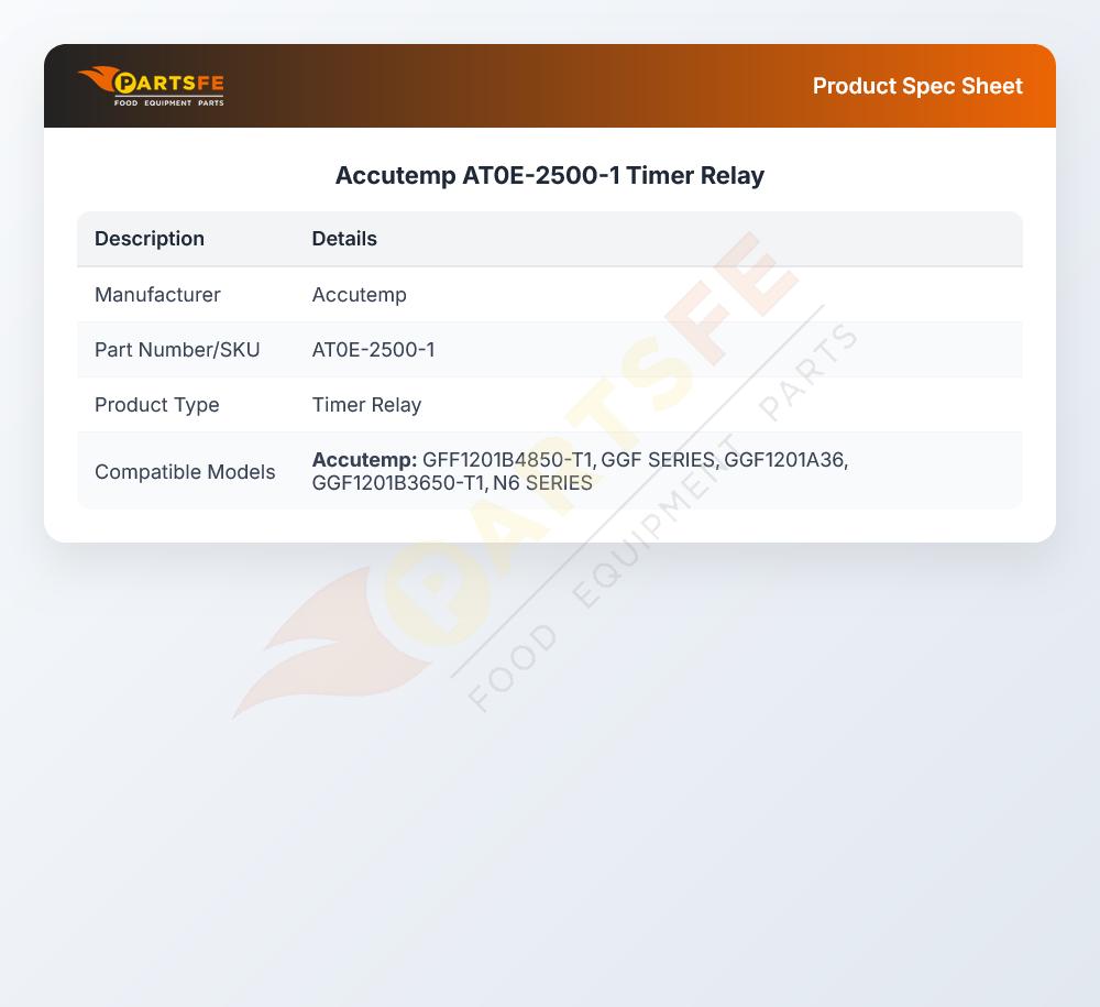 Accutemp AT0E-2500-1 Timer Relay