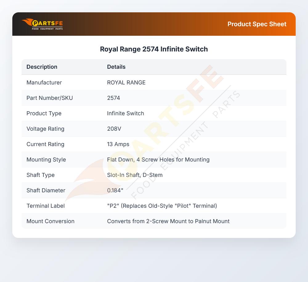 Royal Range 2574 Infinite Switch