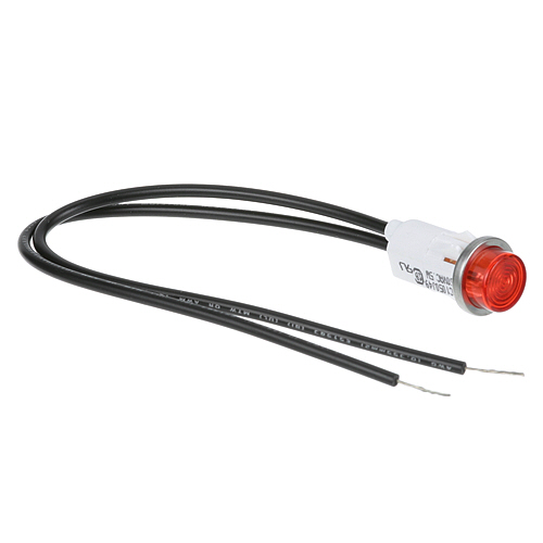 Henny Penny 16624 Red Signal Light W/ Chrome Bezel,1/2" Hole, 250V