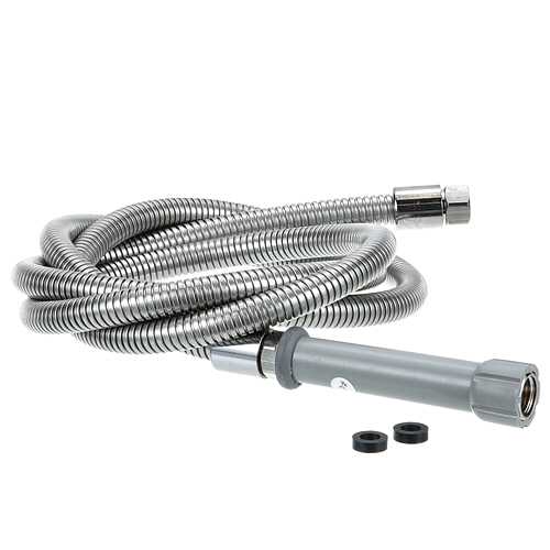 T&S Brass B0096H Pre-Rinse Hose W/8" Gray Handle 96"