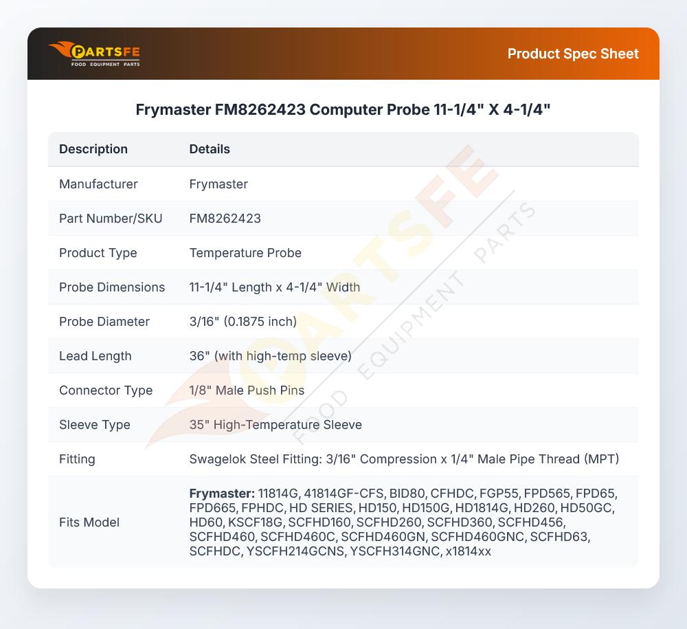 Frymaster FM8262423 Fryer Probe Assembly