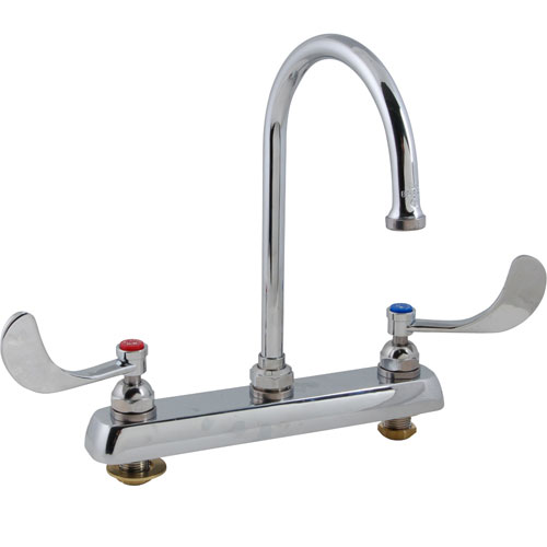 T&S Brass 1142-04 8" Deck Faucet, GSNK,Wrstbld Handle