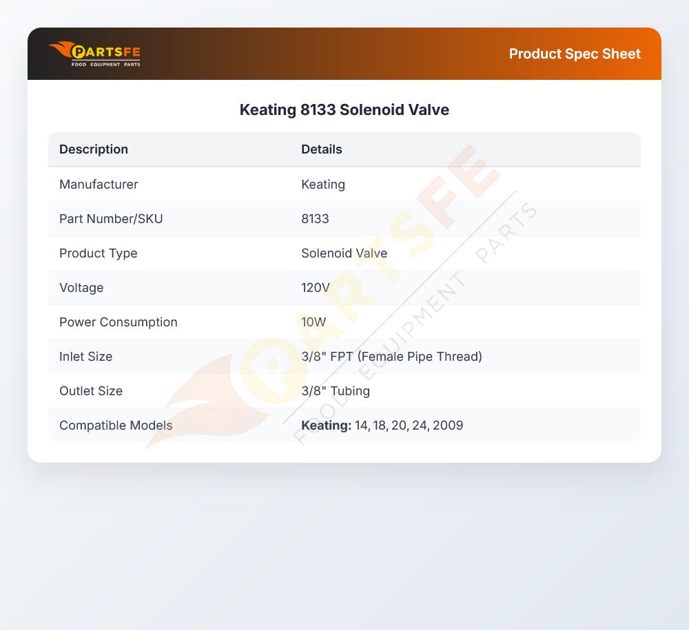 Keating 8133 Solenoid Valve