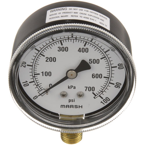 Jackson 6685-100-01-00 2-1/2" Dual Scale Pressure Gauge, 1/4" MPT Bottom
