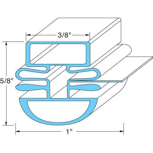 Turbo Air TRBA30223M0200 25.75" x 26.5" Magnetic Door Gasket with Dart Mount