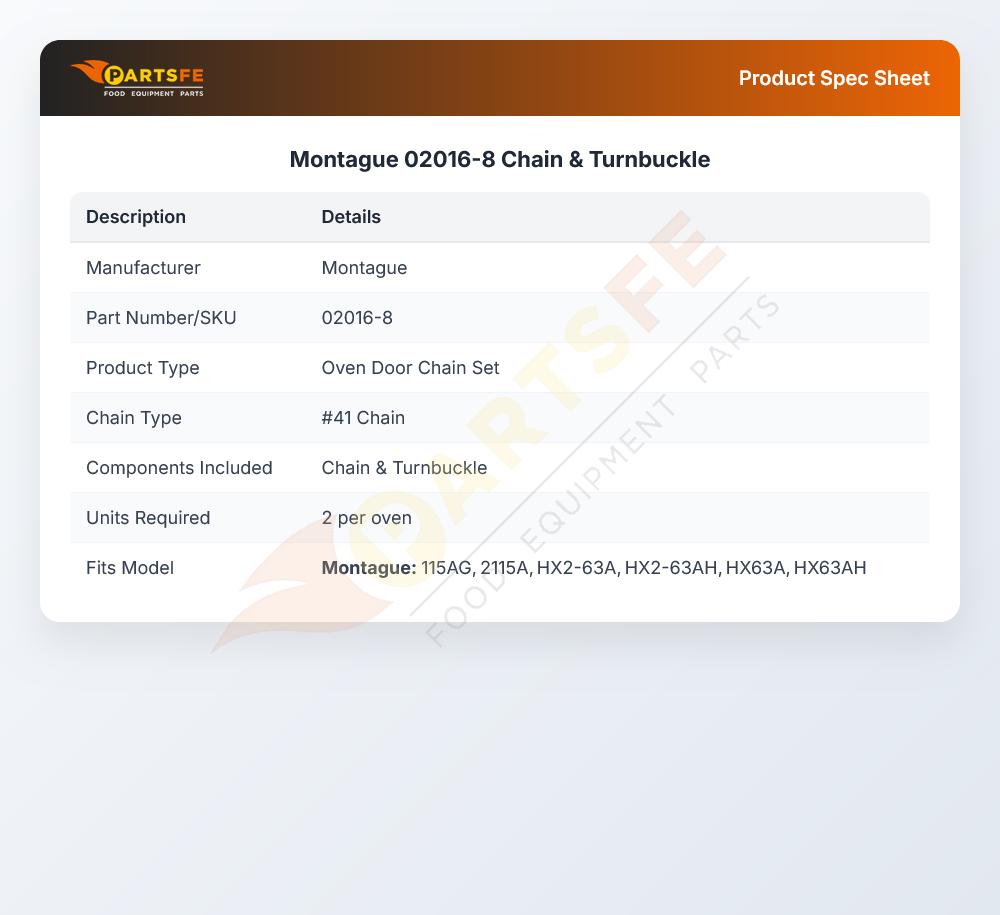 Montague 02016-8 Chain & Turnbuckle