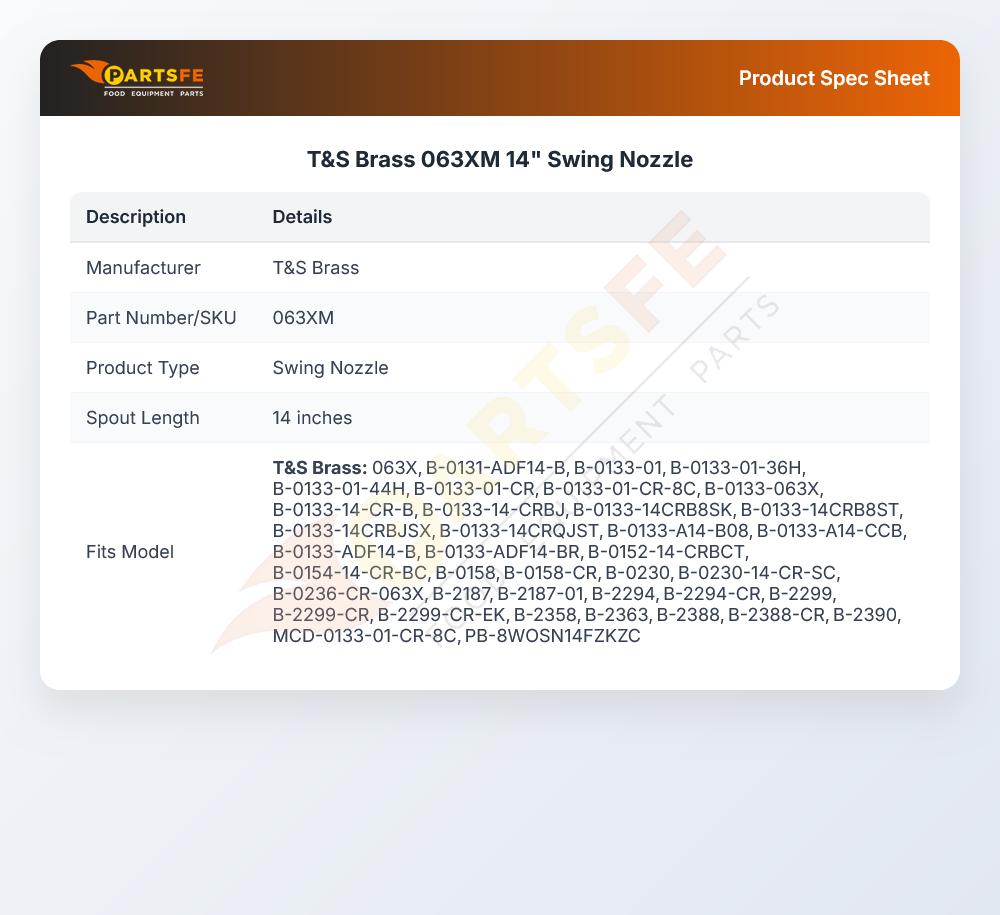 T&S Brass 063XM 14" Swing Nozzle